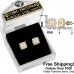 6mm E076P Gold Forever Gold Bevel Cut Square Cubic Zirconia Earrings Asst 106421-E076P